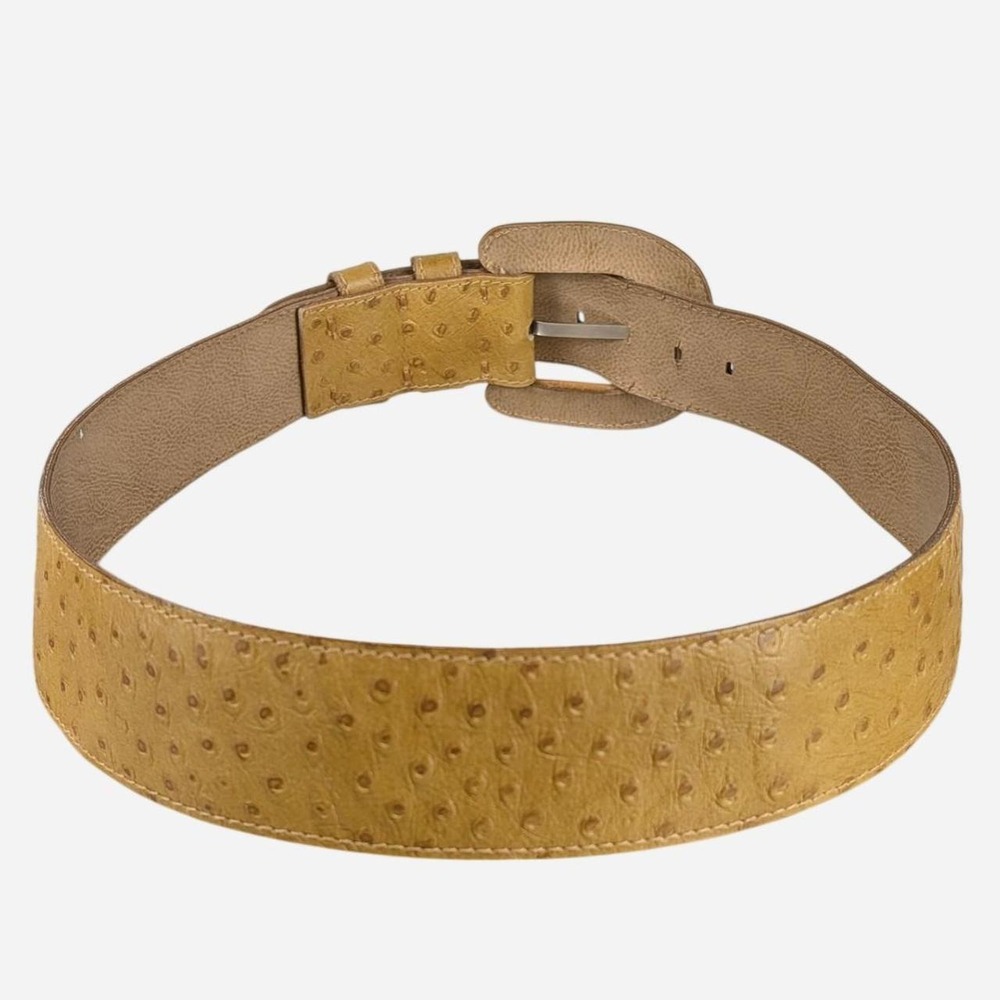 Liz Claiborne Tan Ostrich Embossed Leather Belt Large - Picture 4 of 7